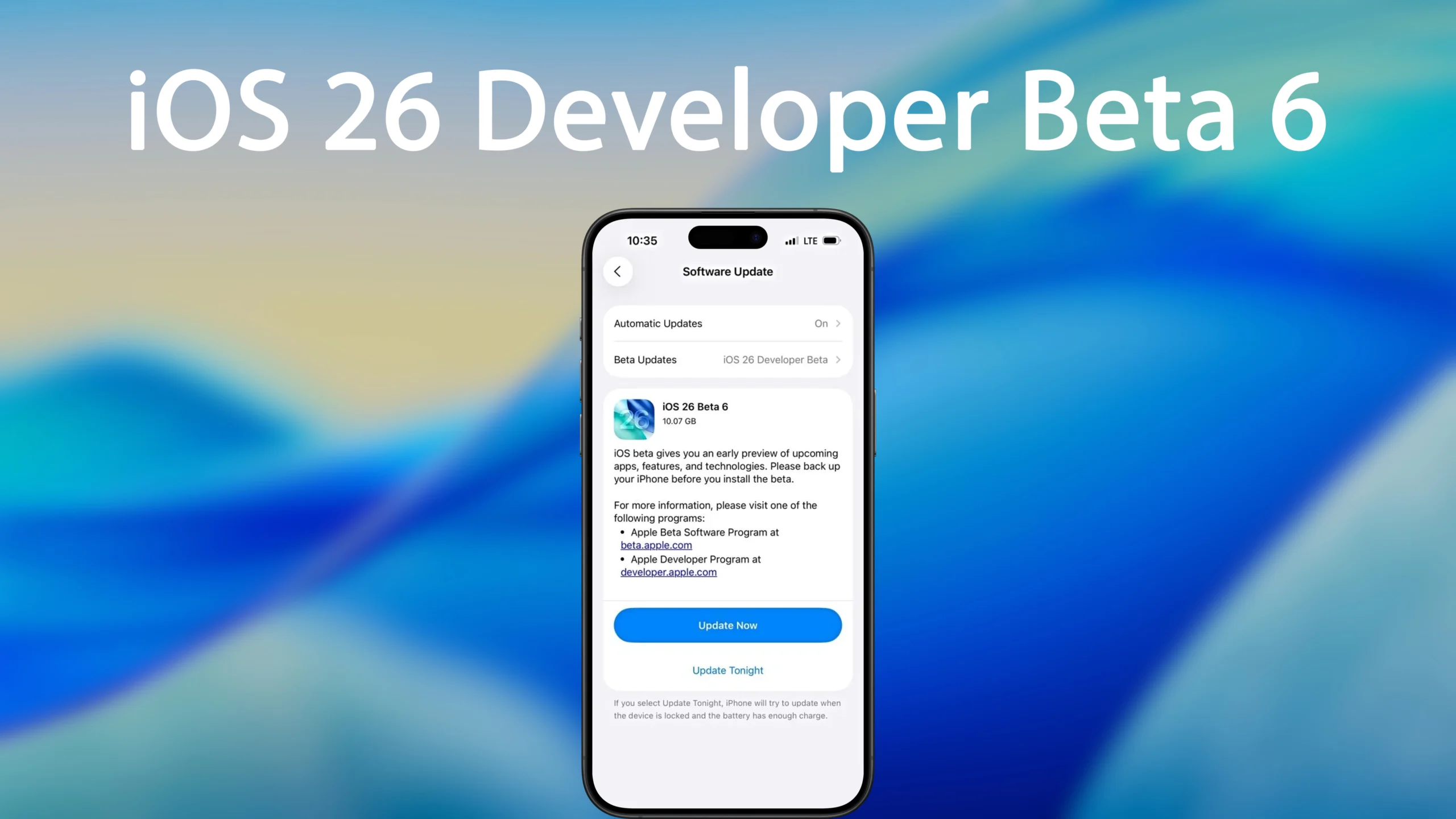 iOS 26 Developer Beta 6 released
