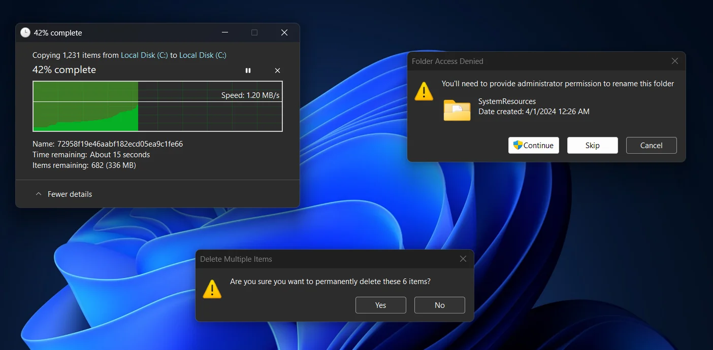 Windows 11 Now Supports Dark Mode for Old File Operation Dialogs