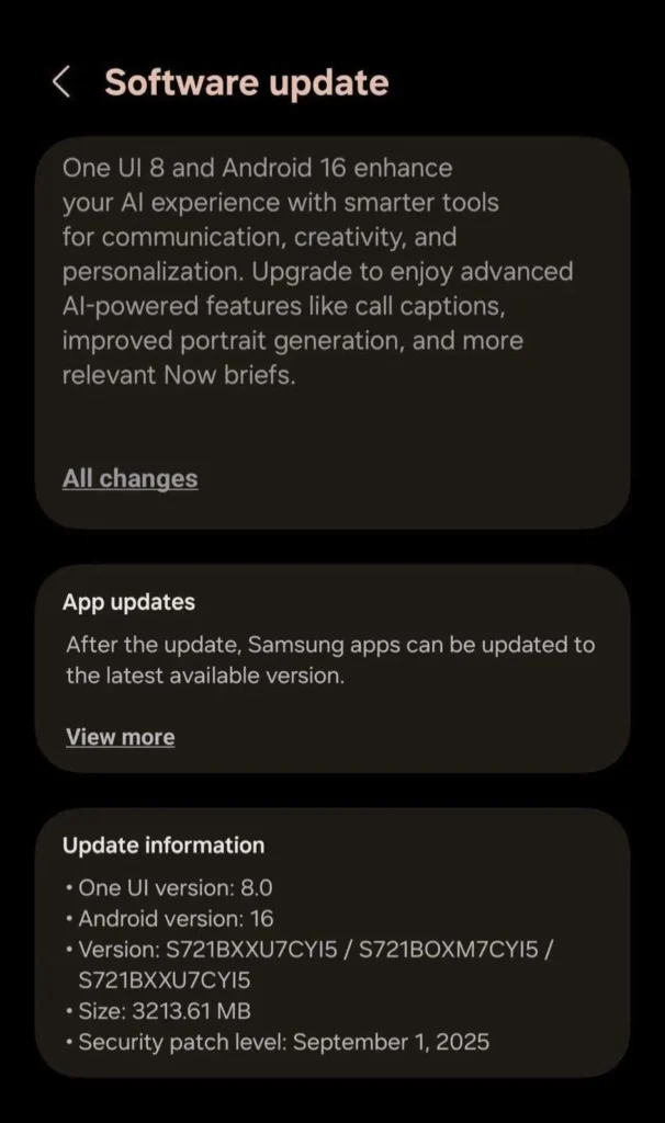 Samsung Galaxy S24 FE Android 16 One UI 8 Stable Update