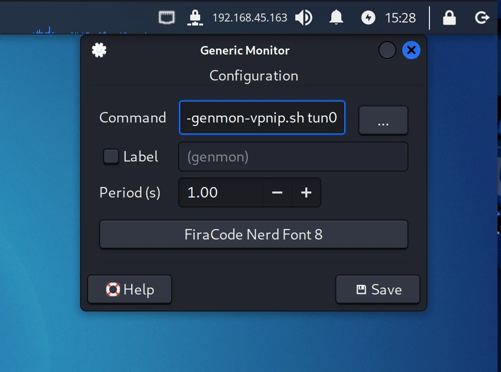 Kali Linux 2025.3 xfce vpn ip plugin