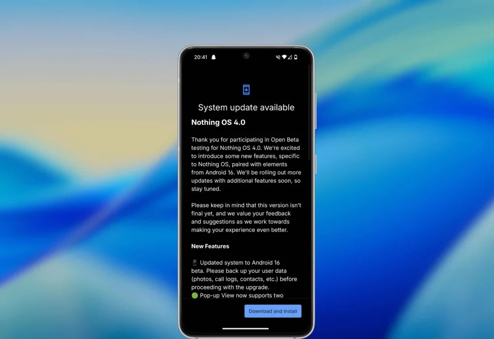 Nothing OS 4.0 Beta Update Page
